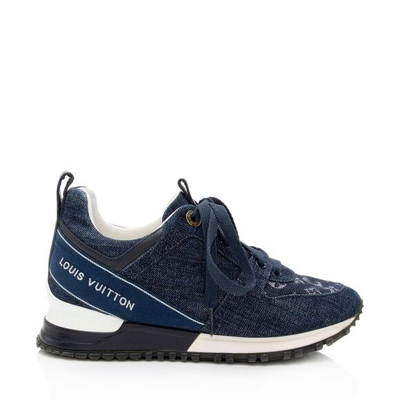 Louis Vuitton Monogram Denim Run Away Sneakers - Size 5 / 35 - Picture 1 of 8